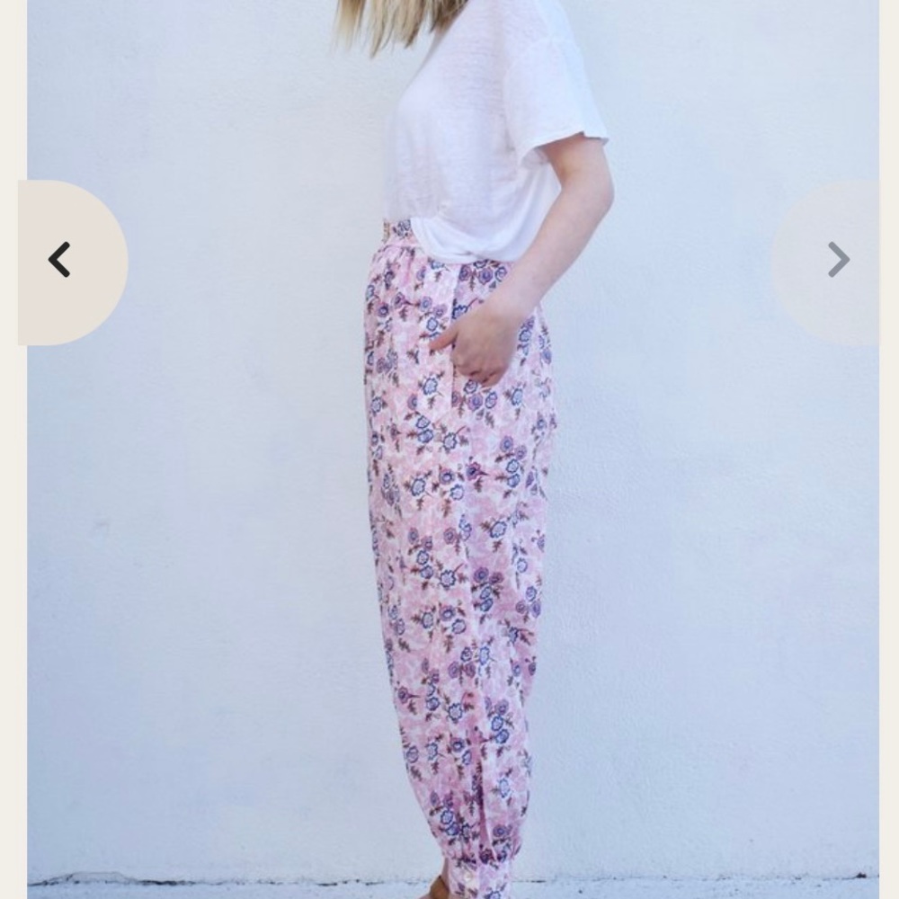 Caron Callahan Cairo Pant in Pink Coral Floral
